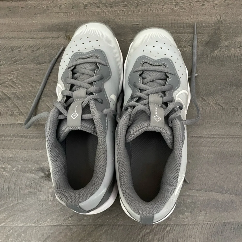 Kids Gray Nike Athletic baseball cleats Shoes